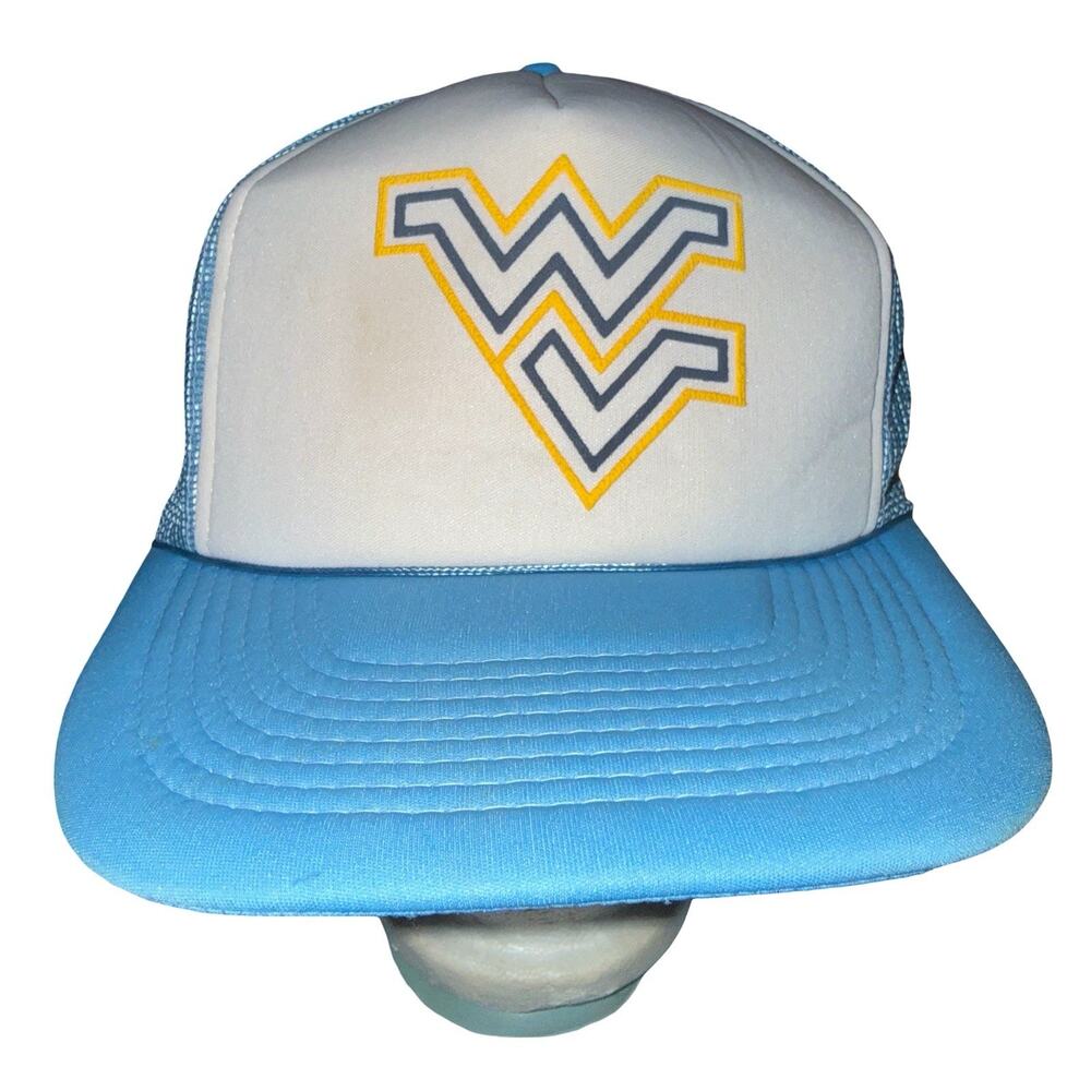 Vintage 80s West Virginia University Mountaineers Snapback Trucker Rope Hat